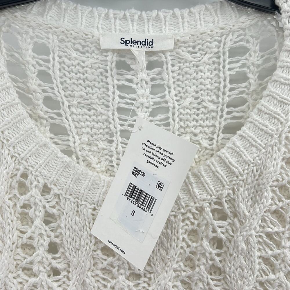 Splendid Collection Women's Short Sleeve Sweater - White - Small - New with tags - Picture 2 of 6